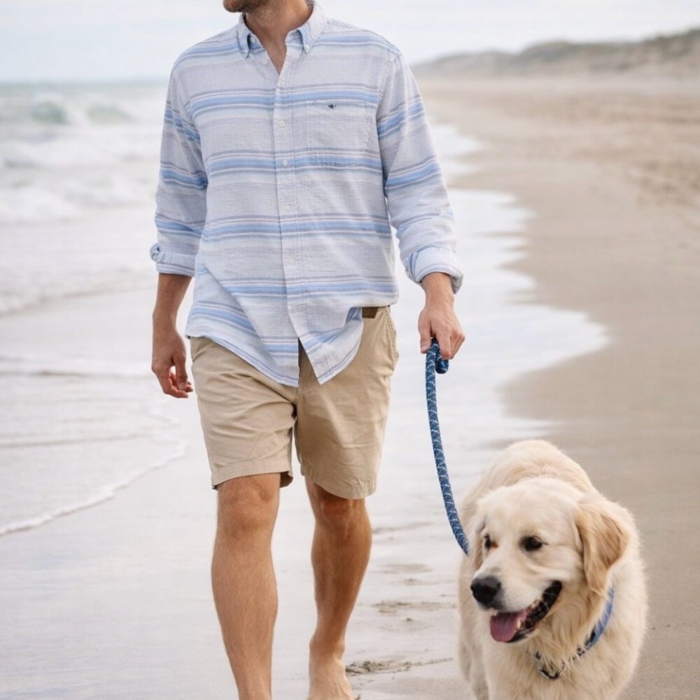 Vineyard Vines Blue and White Striped Shirt. Size XS